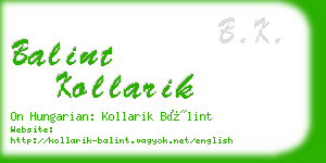 balint kollarik business card